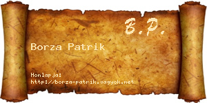 Borza Patrik névjegykártya
