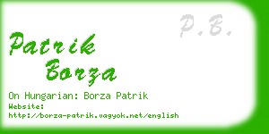 patrik borza business card